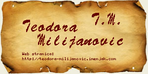 Teodora Milijanović vizit kartica